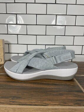 Clarks Arla Belle Shoes Womens Size 9.5 Gray Cloudsteppers Slingback Sandals
